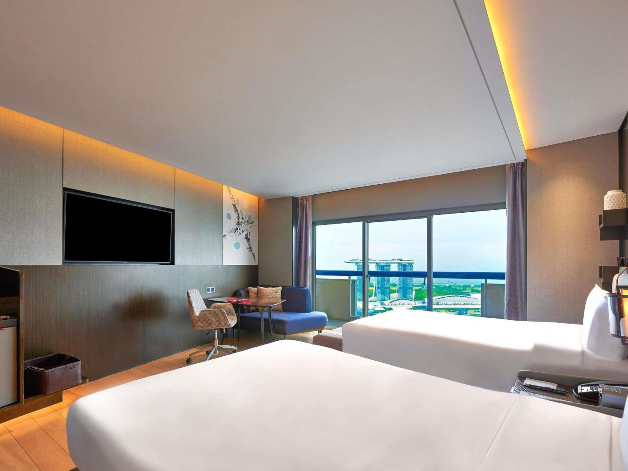 Executive Prestige, 2 Doppelbetten, Zugang zur Lounge, obere Etage, Balkon, Blick auf Marina Bay